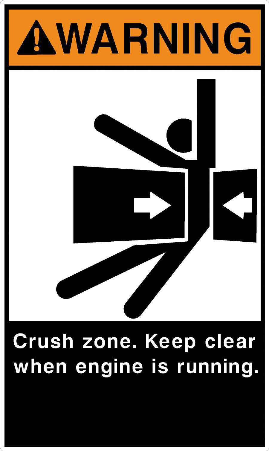Warning Label: "Crush Zone", 5 Pk