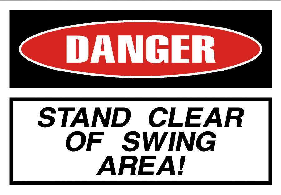 Warning Label: "Stand Clear of Swing Area", 5 Pk