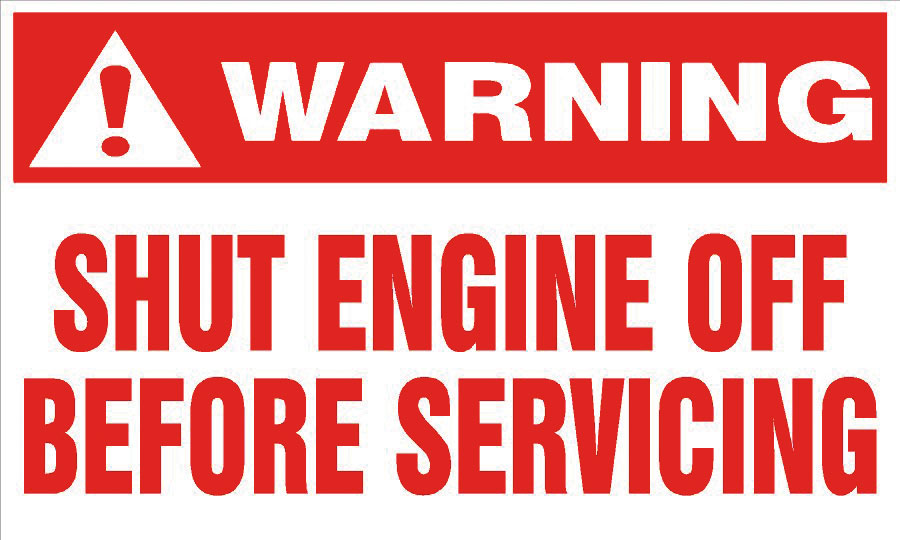 Warning Label: "Shut Engine Off Before Servicing", 5 Pk