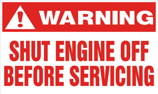 Warning Label: "Shut Engine Off Before Servicing", 5 Pk