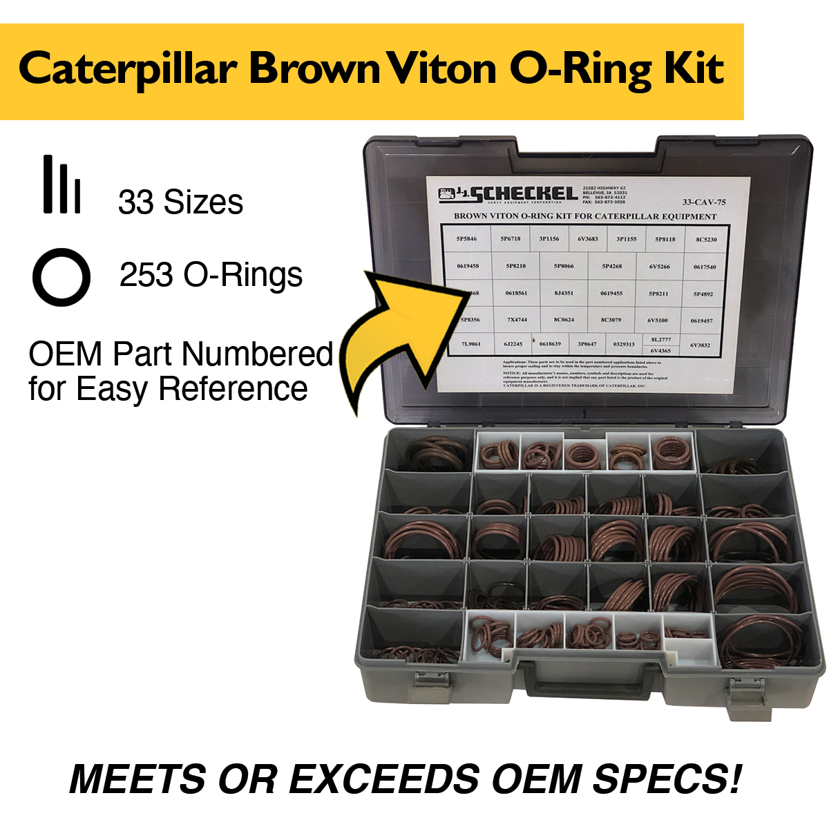 Brown Viton O-Ring Kit for Caterpillar Equipment