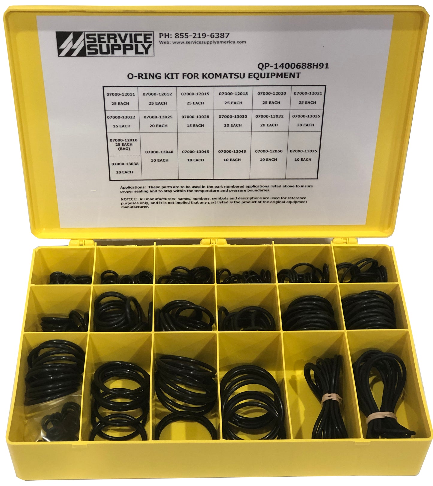 O-Ring Kit for Komatsu Equipment, 07000-1 Series