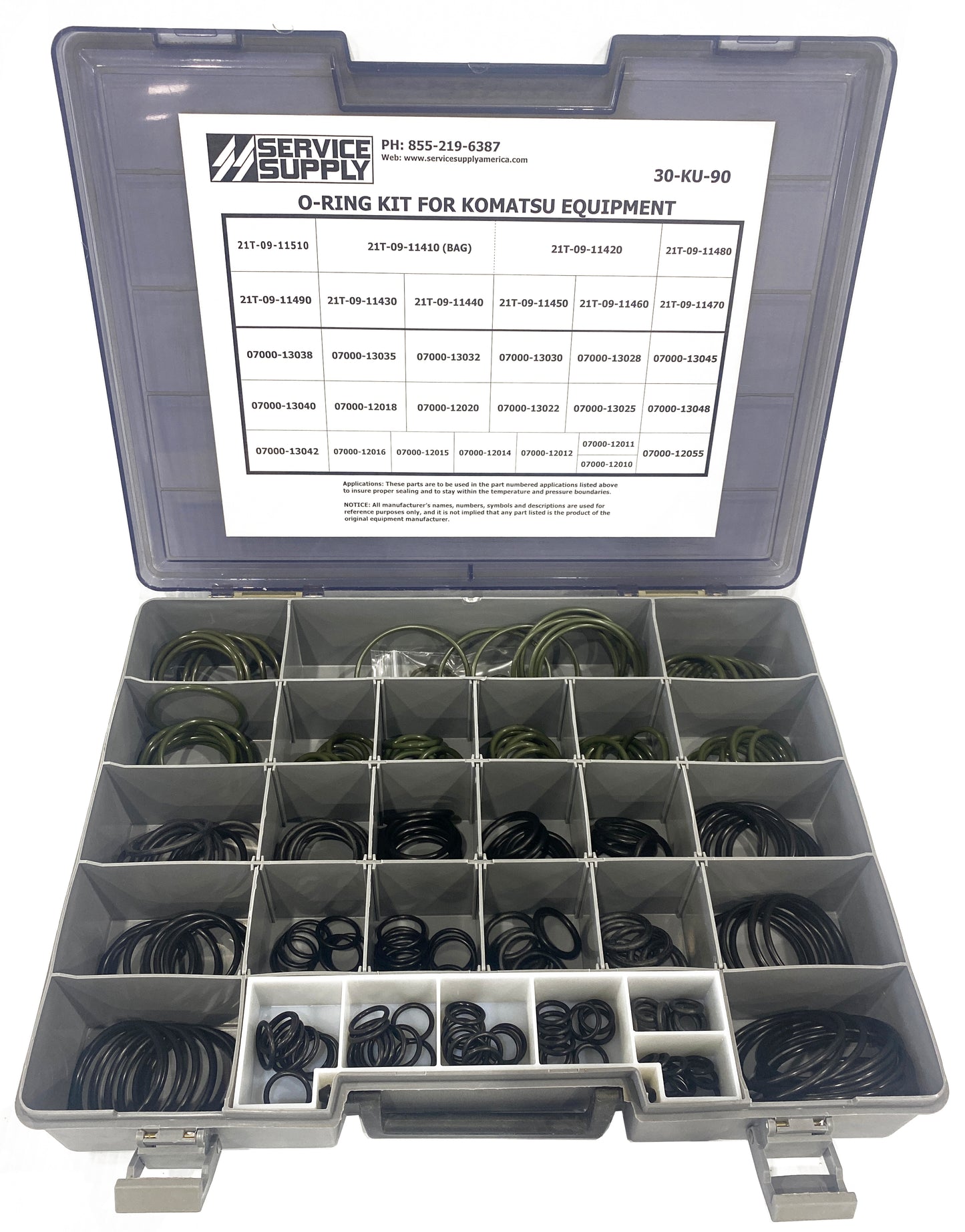 O-Ring Kit for Komatsu Equipment, 07000-1 & 21T Series