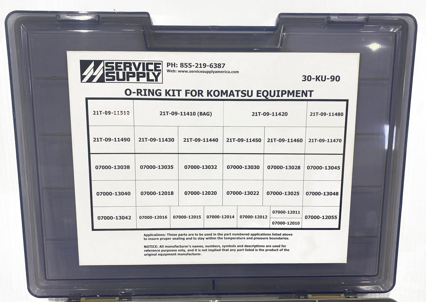 O-Ring Kit for Komatsu Equipment, 07000-1 & 21T Series