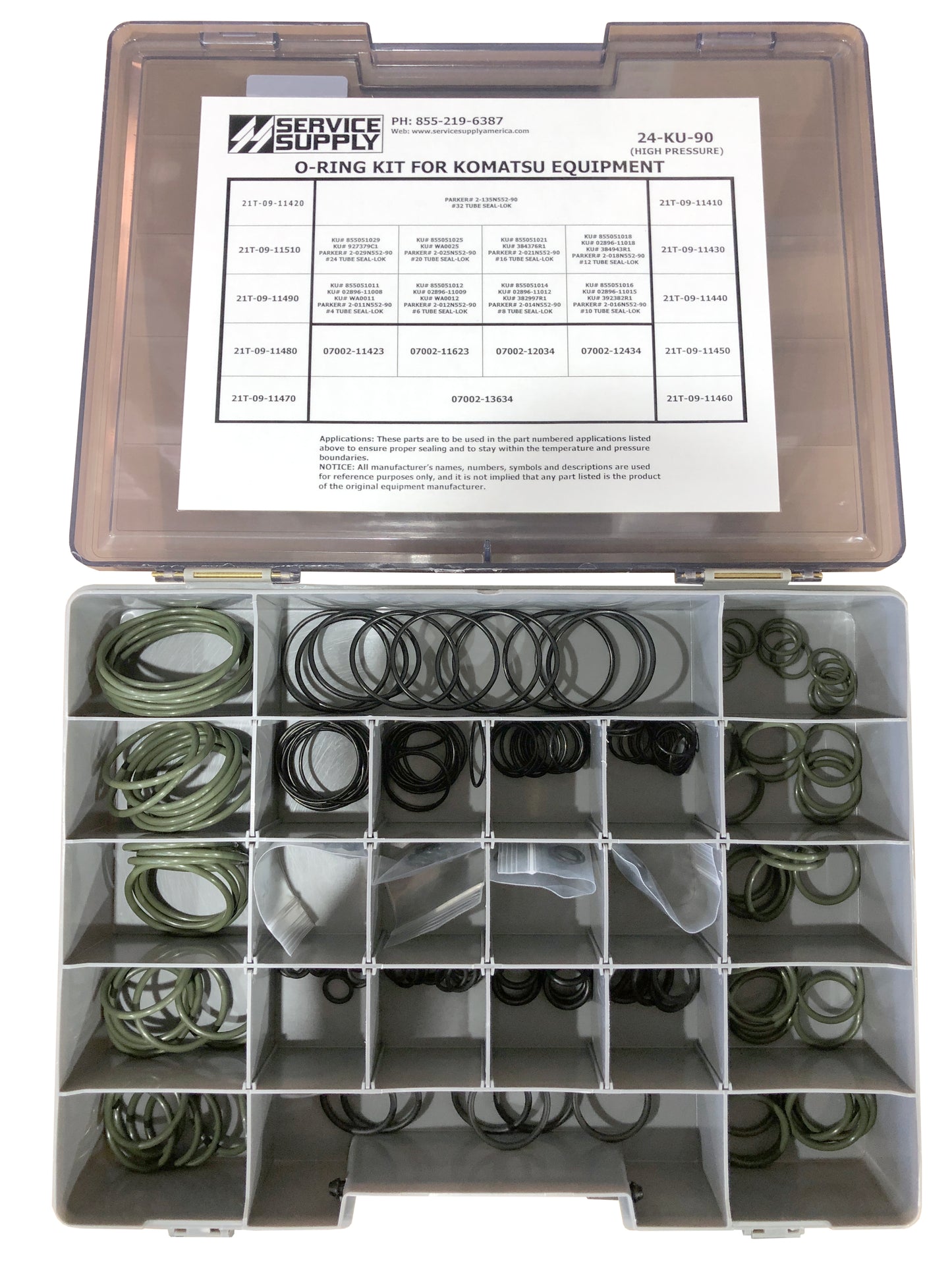 O-Ring Kit for Komatsu Excavators & Flat Face Fittings