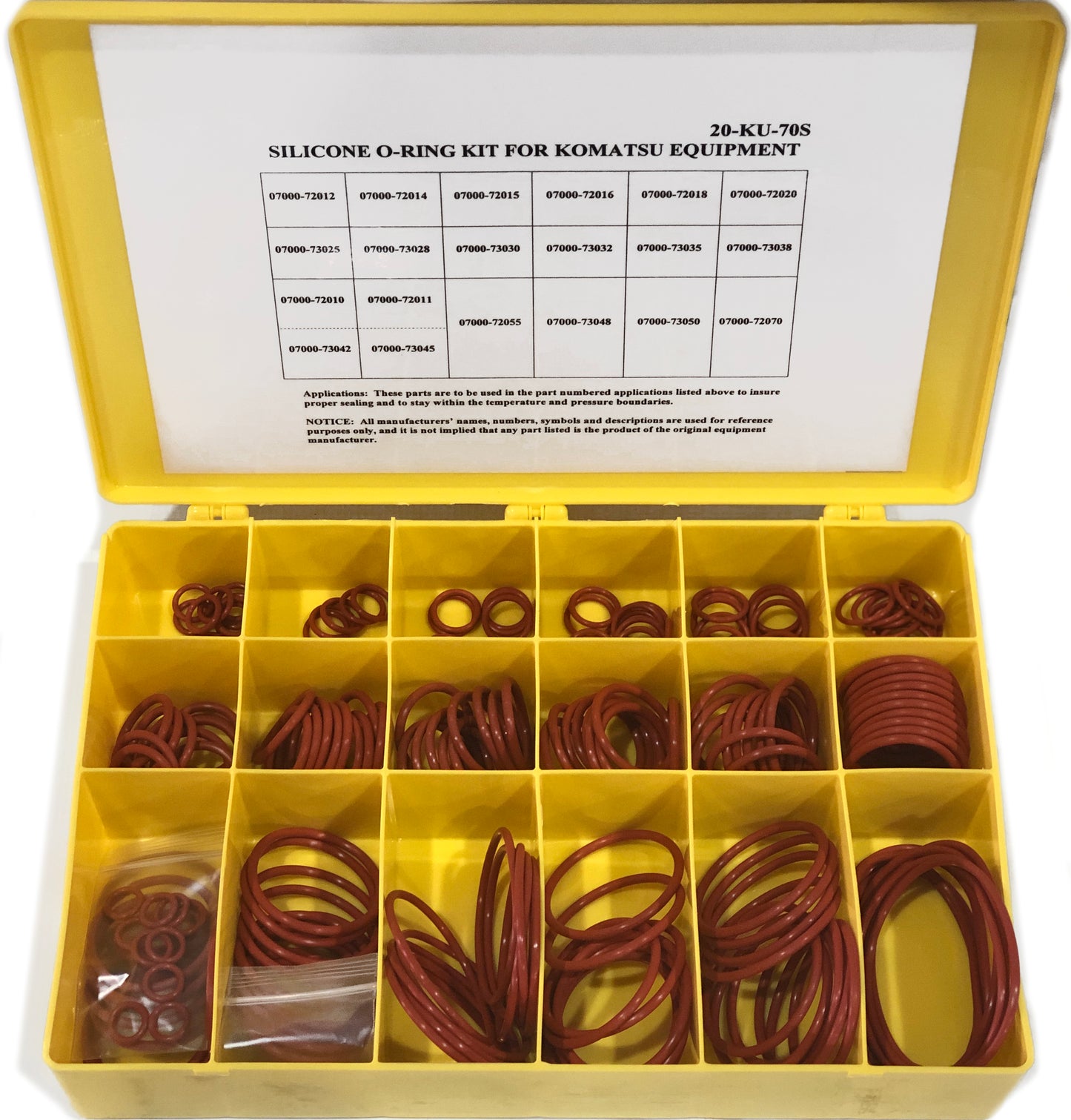High-Temp Silicone O-Ring Kit for Komatsu, 07000-7 Series