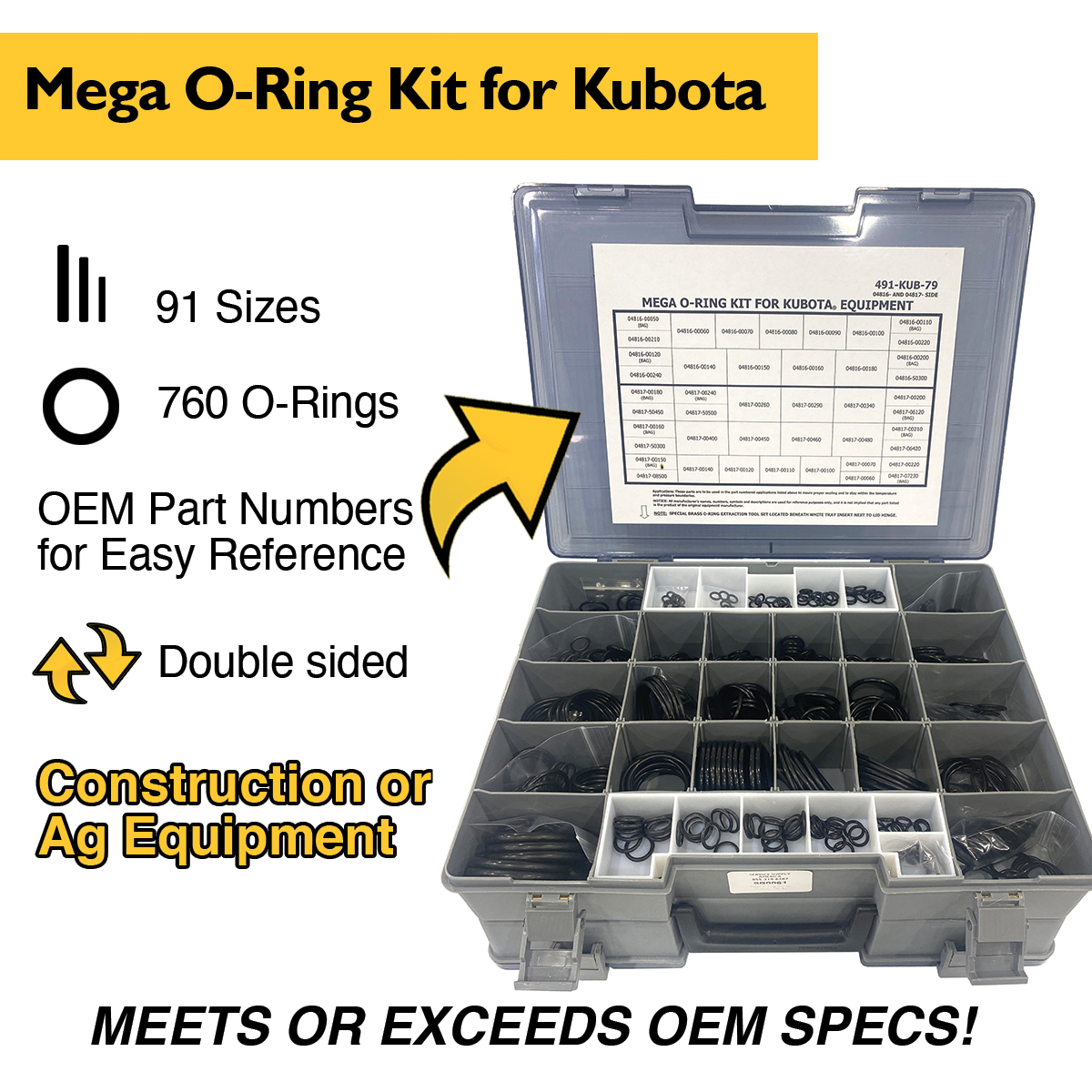 Mega O-Ring Kit for Kubota Equipment