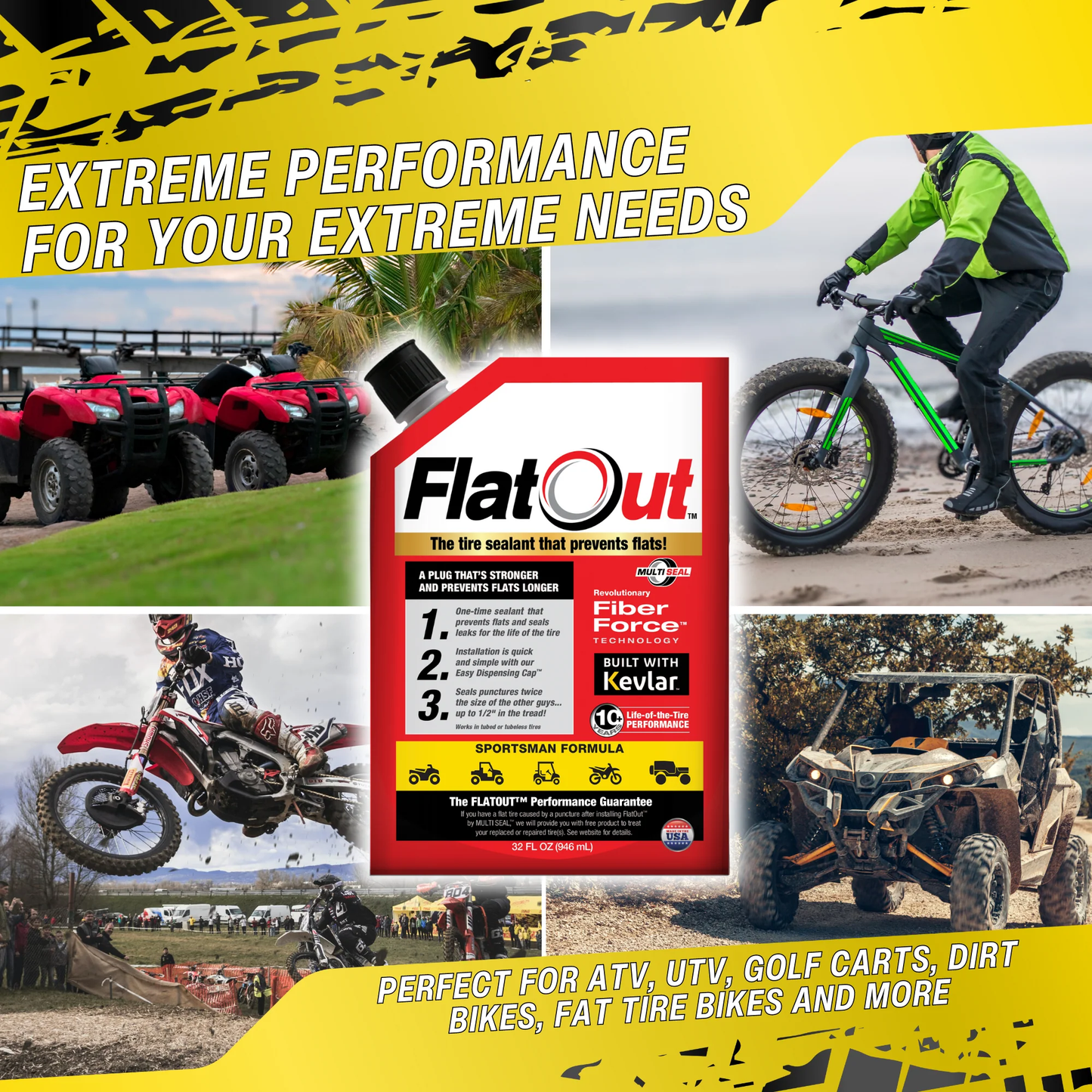 Multi Seal® FlatOut Tire Sealant with Kevlar®, Sportsman