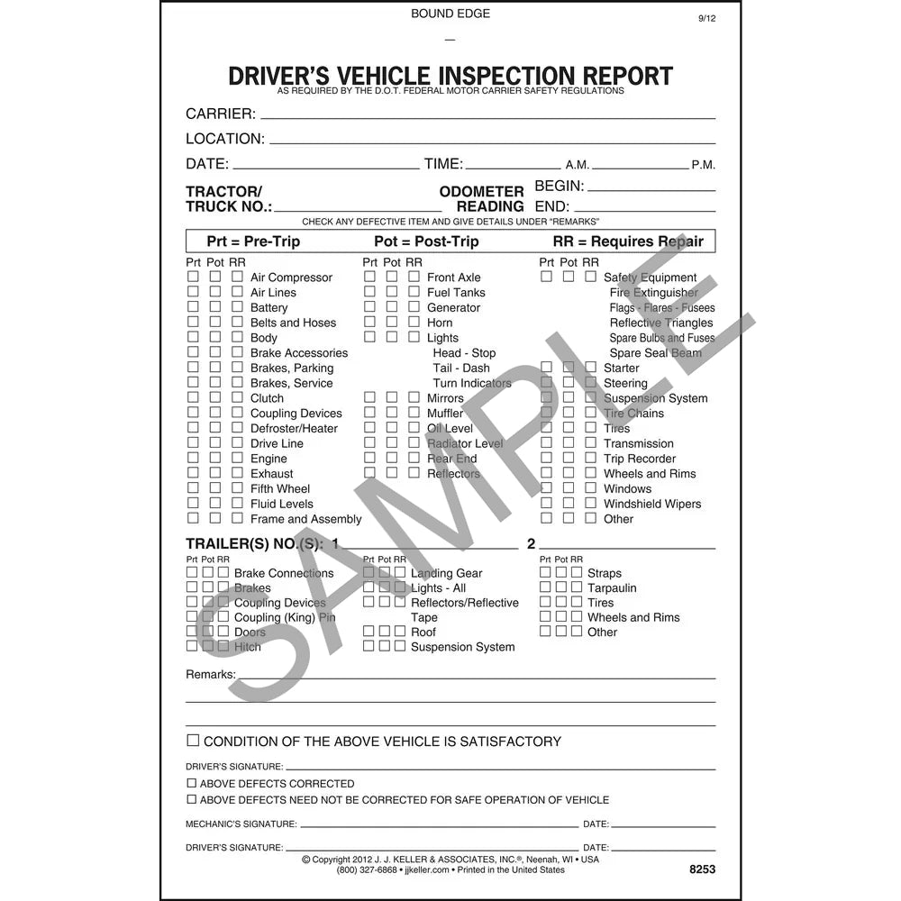 Detailed Driver Vehicle Inspection Reports