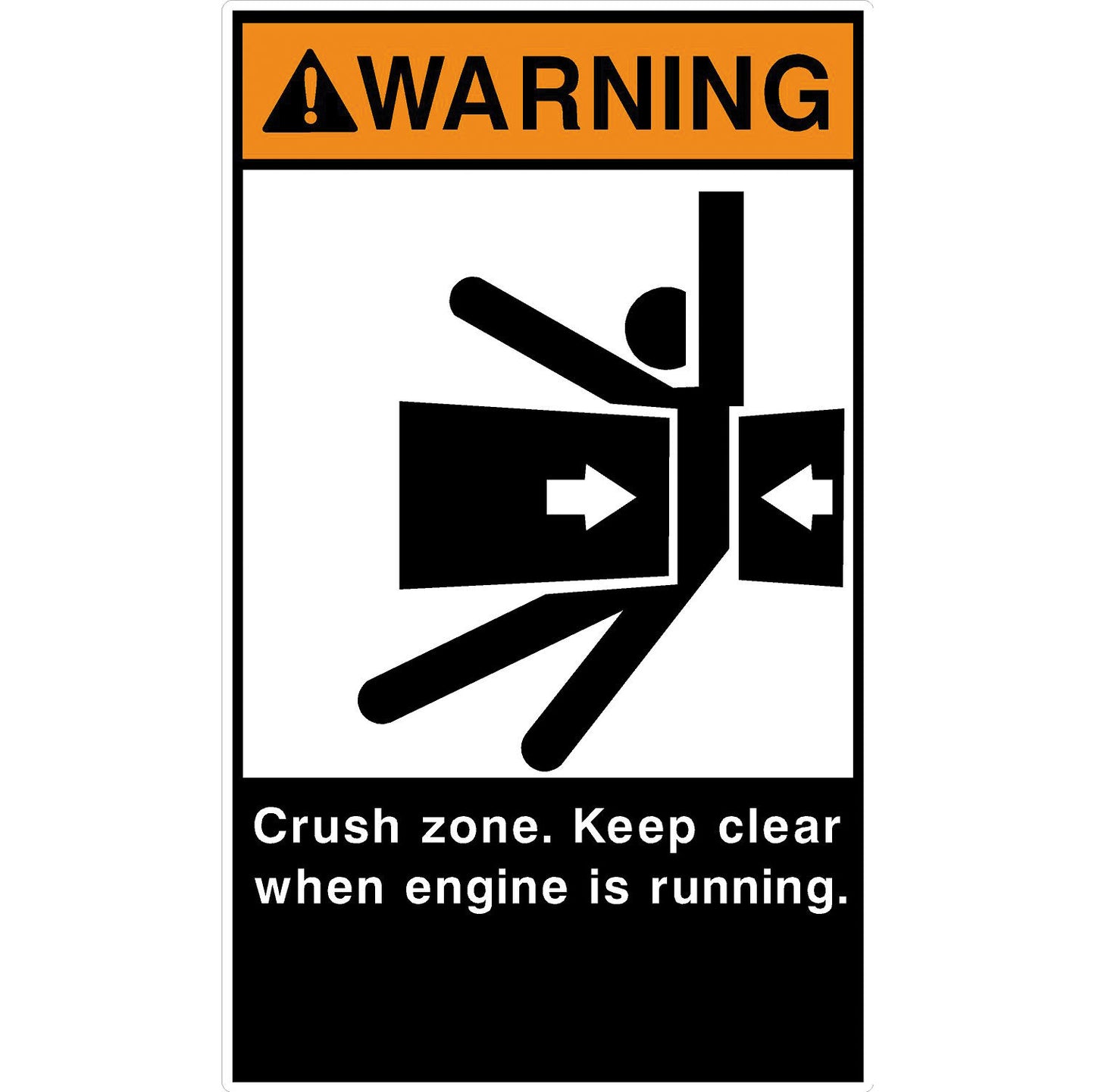 Warning Label: "Crush Zone", 5 Pk