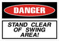 Warning Label: "Stand Clear of Swing Area", 5 Pk