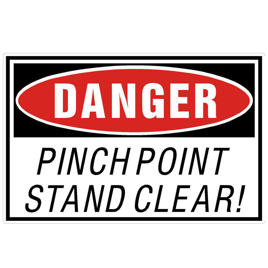 Warning Label: "DANGER Pinch Point Stand Clear", 5 Pk