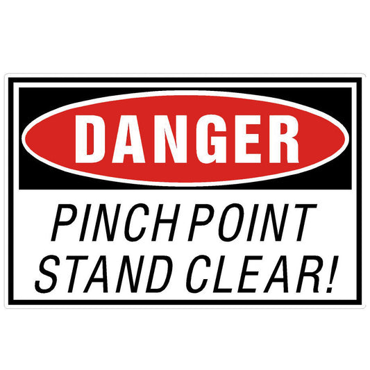 Warning Label: "DANGER Pinch Point Stand Clear", 5 Pk