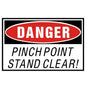 Warning Label: "DANGER Pinch Point Stand Clear", 5 Pk
