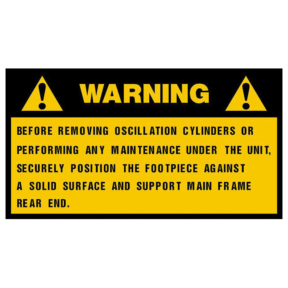 Warning Label: "Oscillation Cylinders...", 5 Pk