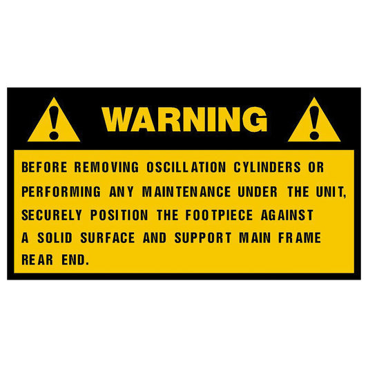 Warning Label: "Oscillation Cylinders...", 5 Pk