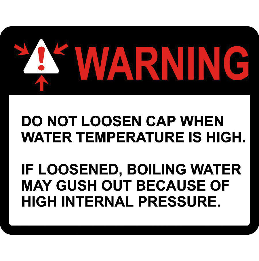 Warning Label: "Do not loosen cap when water temp. is high", 5 Pk