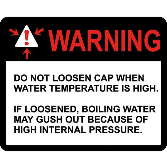 Warning Label: "Do not loosen cap when water temp. is high", 5 Pk