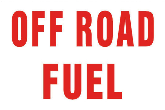 Maintenance Decal: "Off Road Fuel", "On Road Fuel", 5 Pk
