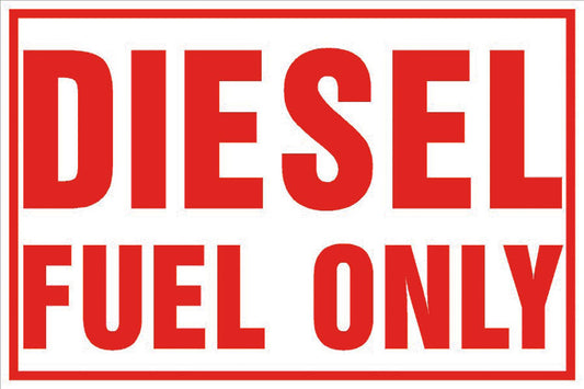 Maintenance Decal: "Diesel Fuel Only", 5 Pk