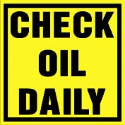 Maintenance Decal: "Check Oil Daily", 5 Pk