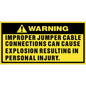 Warning Label: "Improper Jumper Cable Connections", 5 Pk