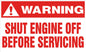 Warning Label: "Shut Engine Off Before Servicing", 5 Pk