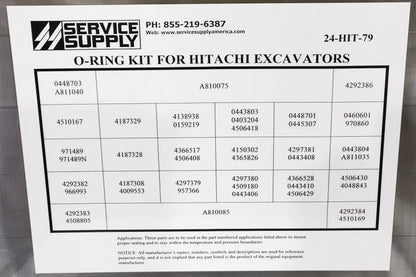 O-Ring Kit for Hitachi Equipment