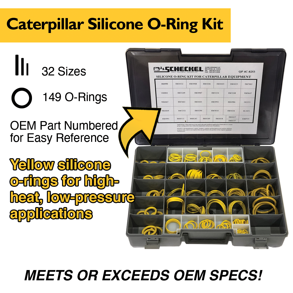 Silicone O-Ring Kit for Caterpillar Equipment