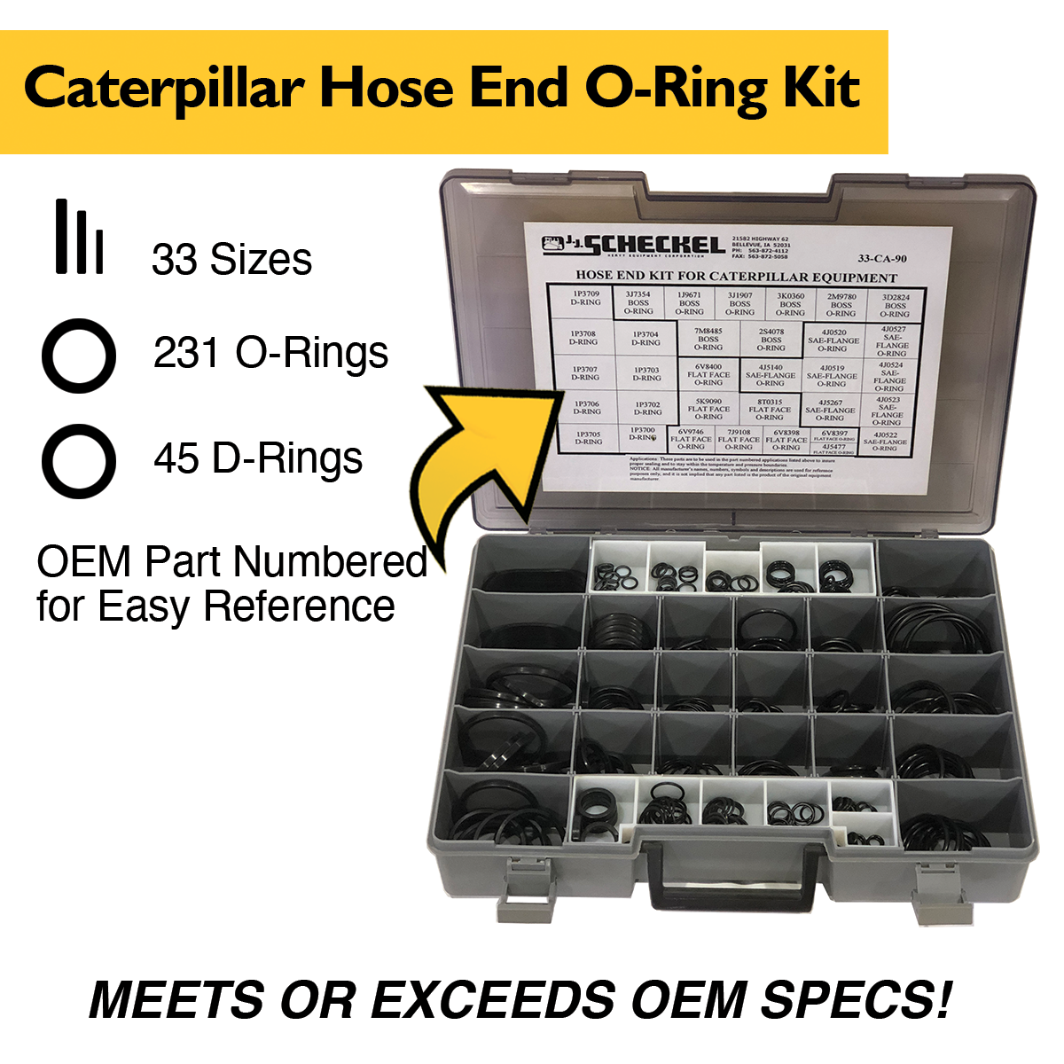 Hose End O-Ring Kit for Caterpillar Equipment
