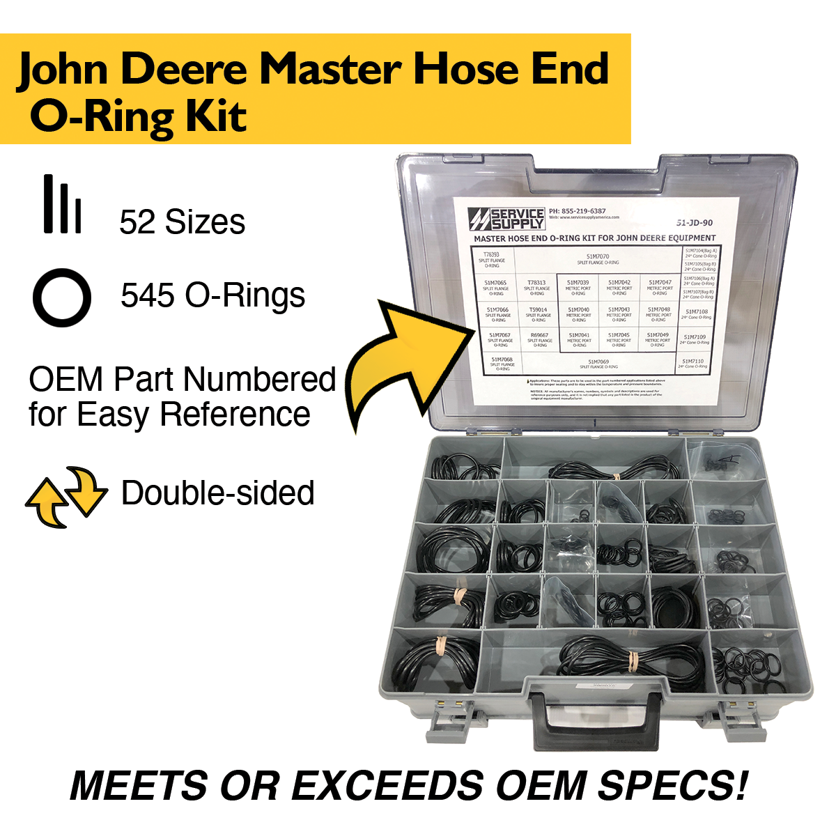 Master Hose End O-Ring Kit for John Deere Equipment