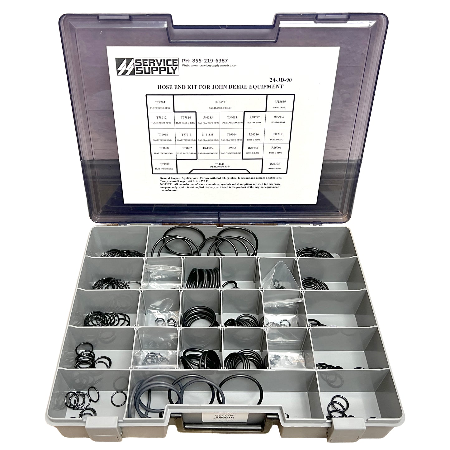 Hose End O-Ring Kit for John Deere Equipment, 231 Pc
