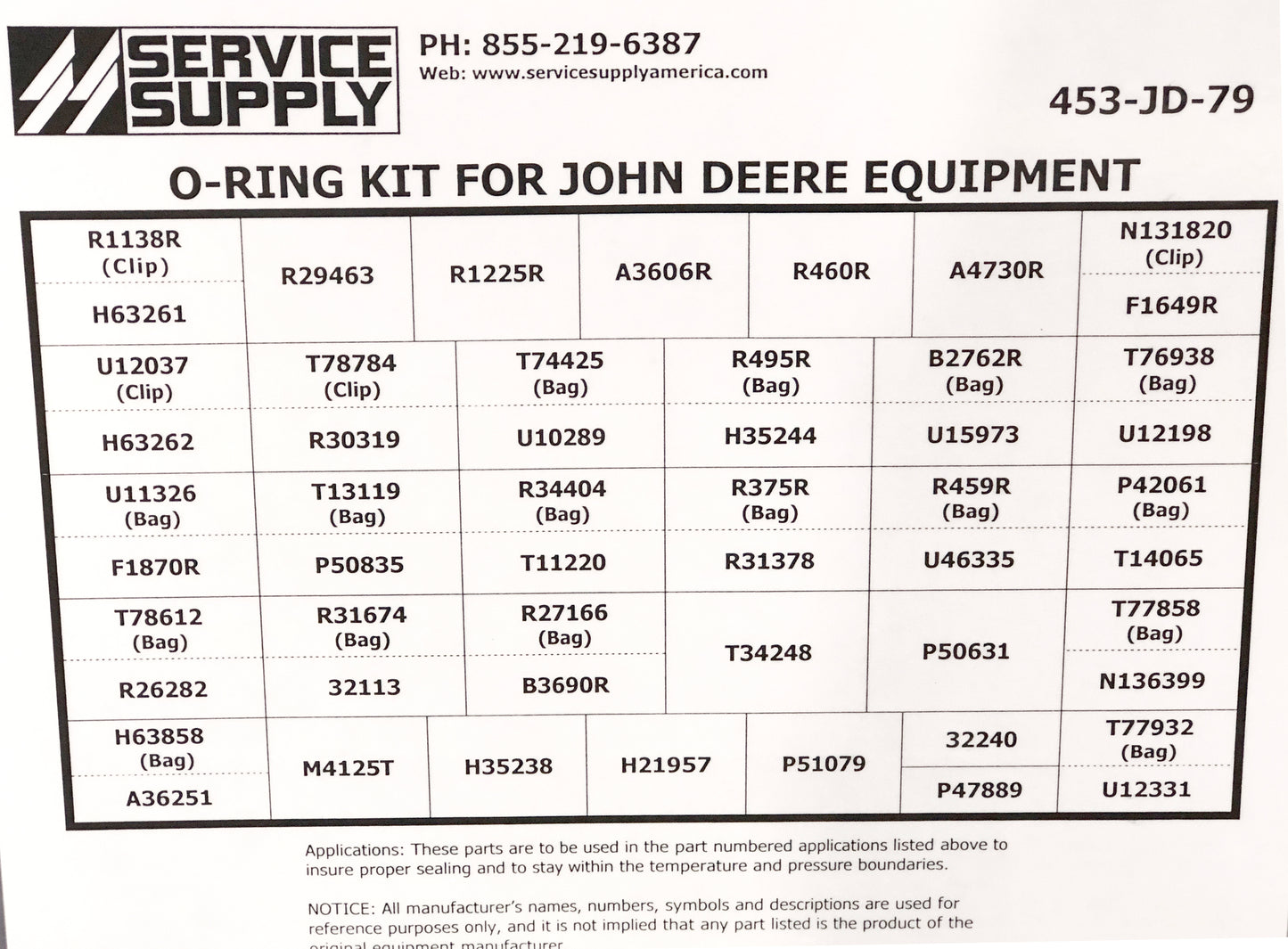 O-Ring Kit for John Deere Equipment