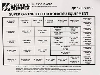 Super O-Ring Kit for Komatsu Equipment