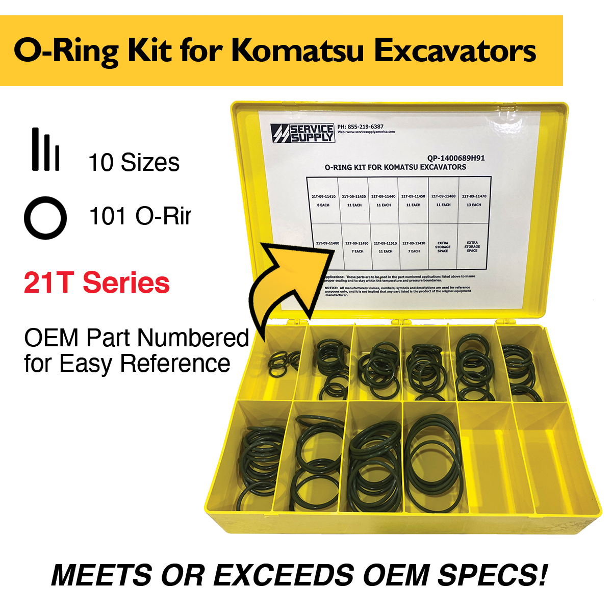 O-Ring Kit for Komatsu Excavators, 21T Series
