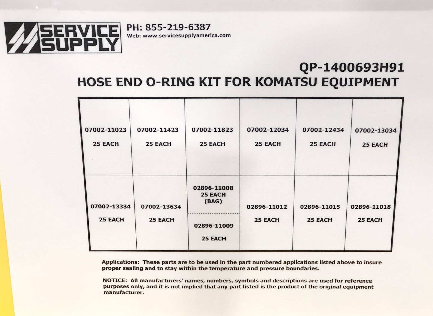 Hose End O-Ring Kit for Komatsu Equipment