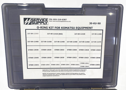 O-Ring Kit for Komatsu Equipment, 07000-1 & 21T Series