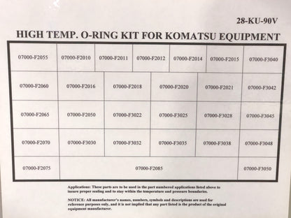 High Temp. O-Ring Kit for Komatsu Equipment