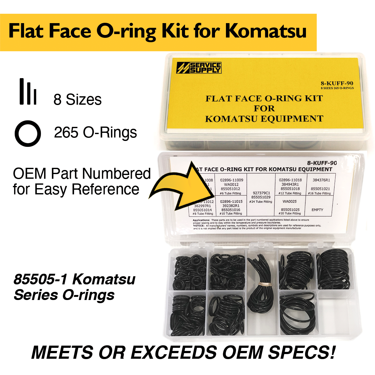 Flat Face O-Ring Kit for Komatsu Equipment