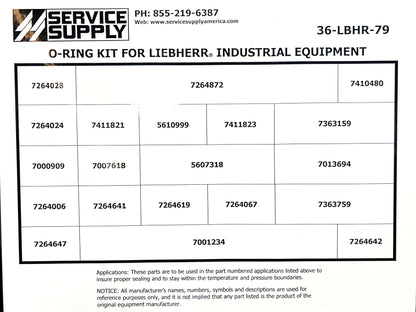 O-Ring Kit for Liebherr Industrial Equipment