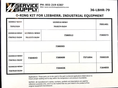O-Ring Kit for Liebherr Industrial Equipment
