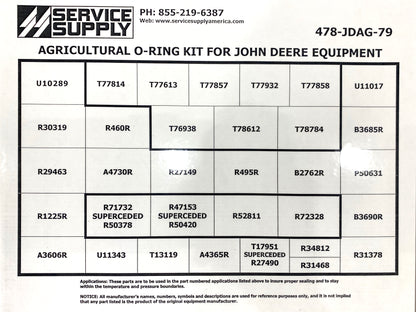 Industrial O-Ring Kit for John Deere Agriculture Equipment