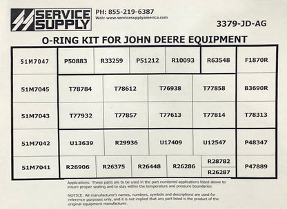 O-Ring Kit for John Deere Equipment, AG