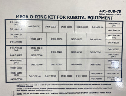 Mega O-Ring Kit for Kubota Equipment