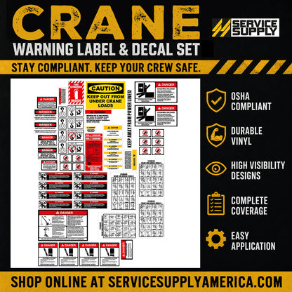 Crane Warning Label & Decal Set