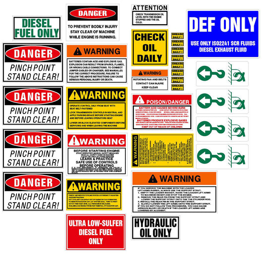 Dozer Warning Label & Decal Set