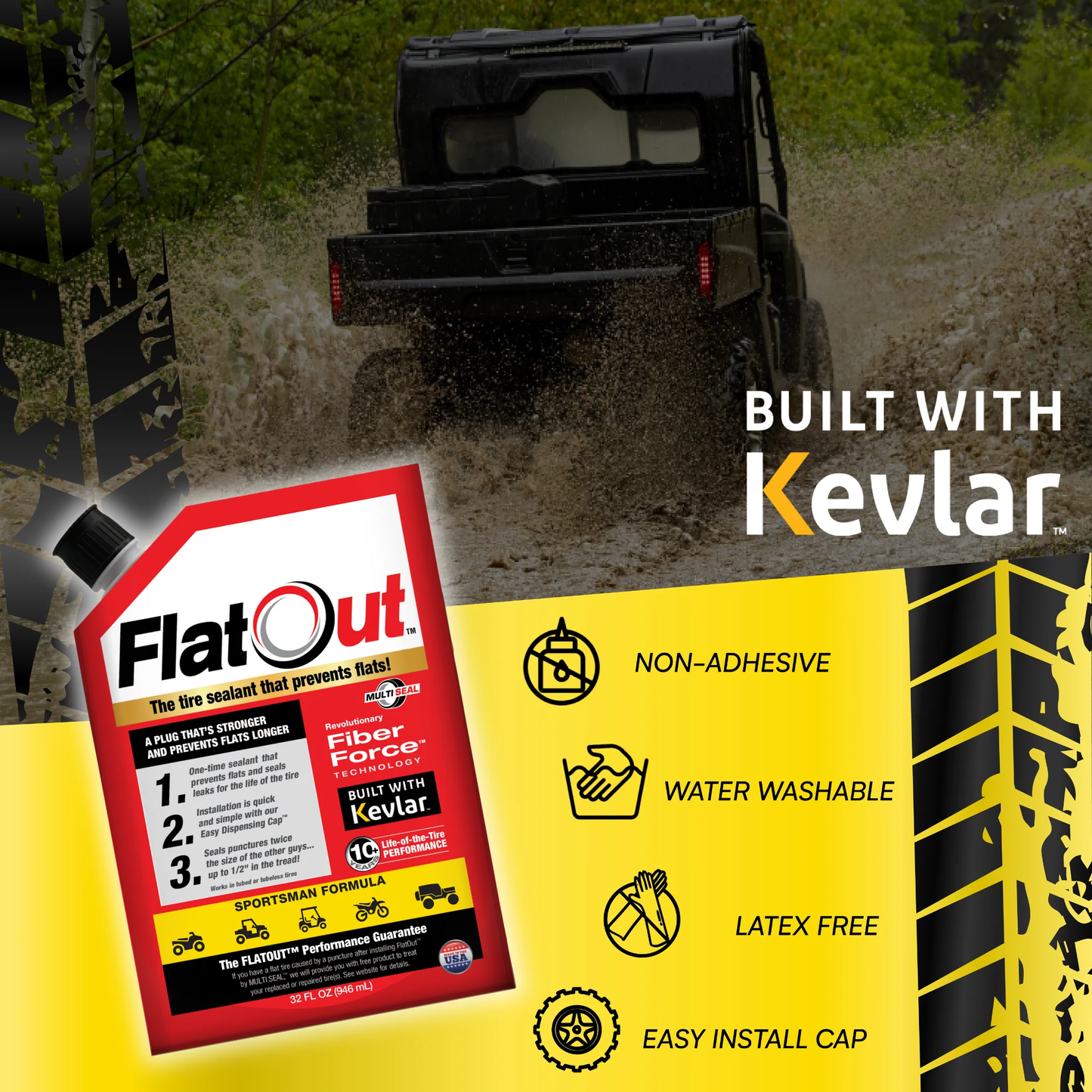 Multi Seal® FlatOut Tire Sealant with Kevlar®, Sportsman