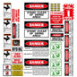 Mini Excavator Warning Label & Decal Set