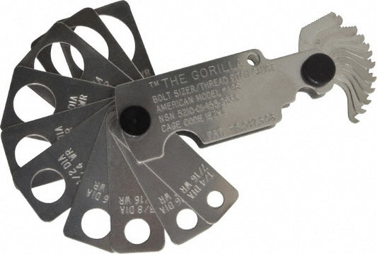 The Gorilla Bolt Sizer & Thread Pitch Gauge